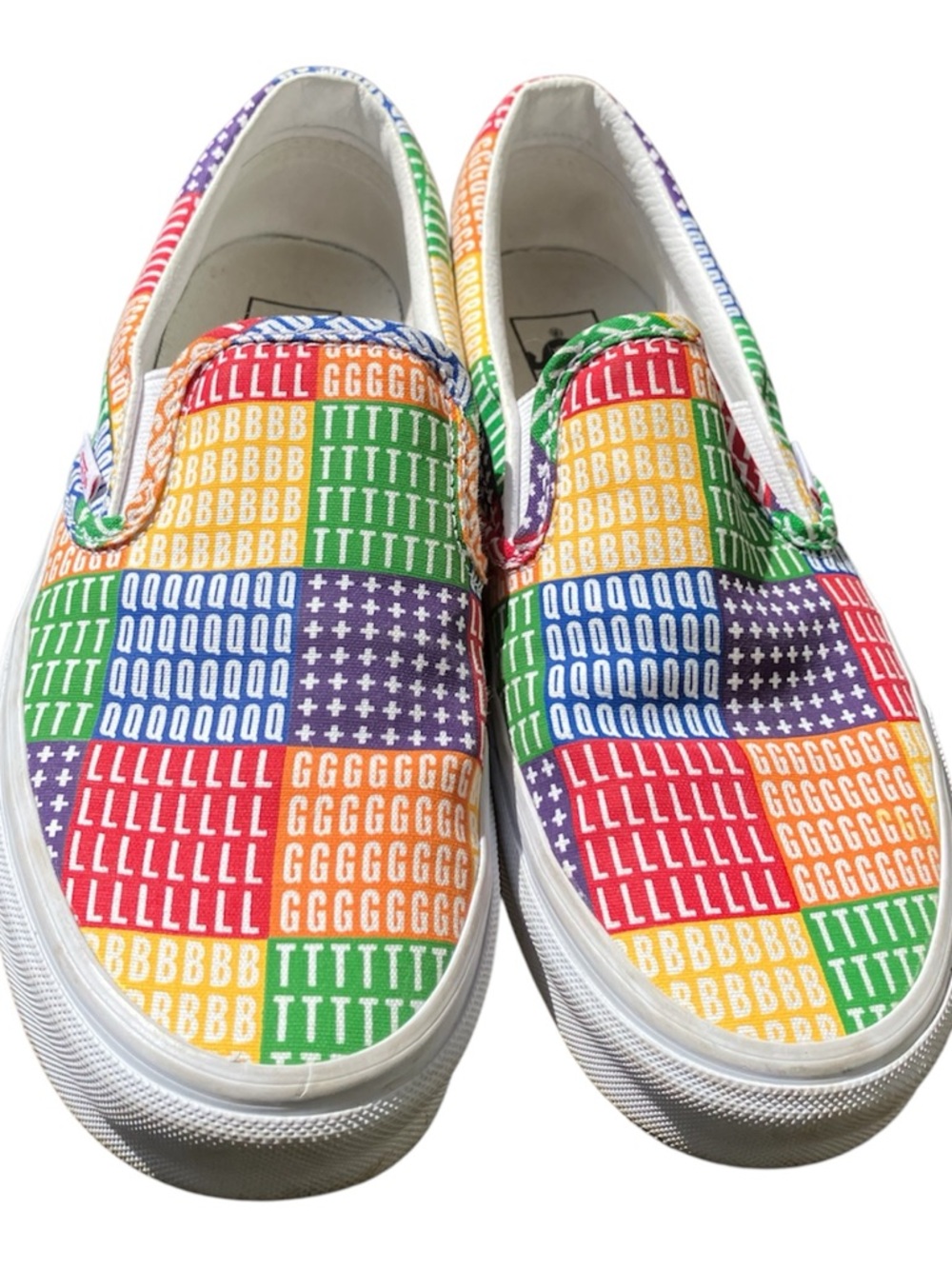 Vans Woman’s Pride Rainbow Patchwork Slip-On Sneakers